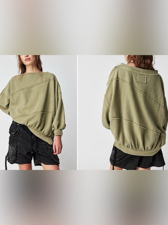 Free People Tops - NWT Free People We The Free Back At Ya Tee - sea horse moss green - XS